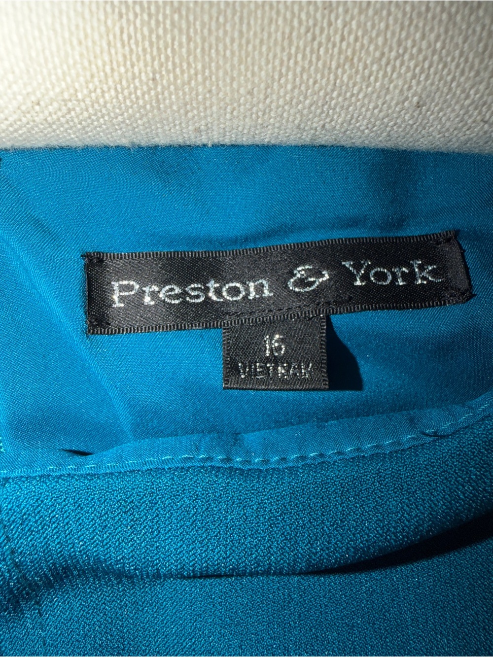 Preston & York Teal Sheath Dress Size 16 Flutter Sleeve Career Cocktail Midi - Picture 3 of 8